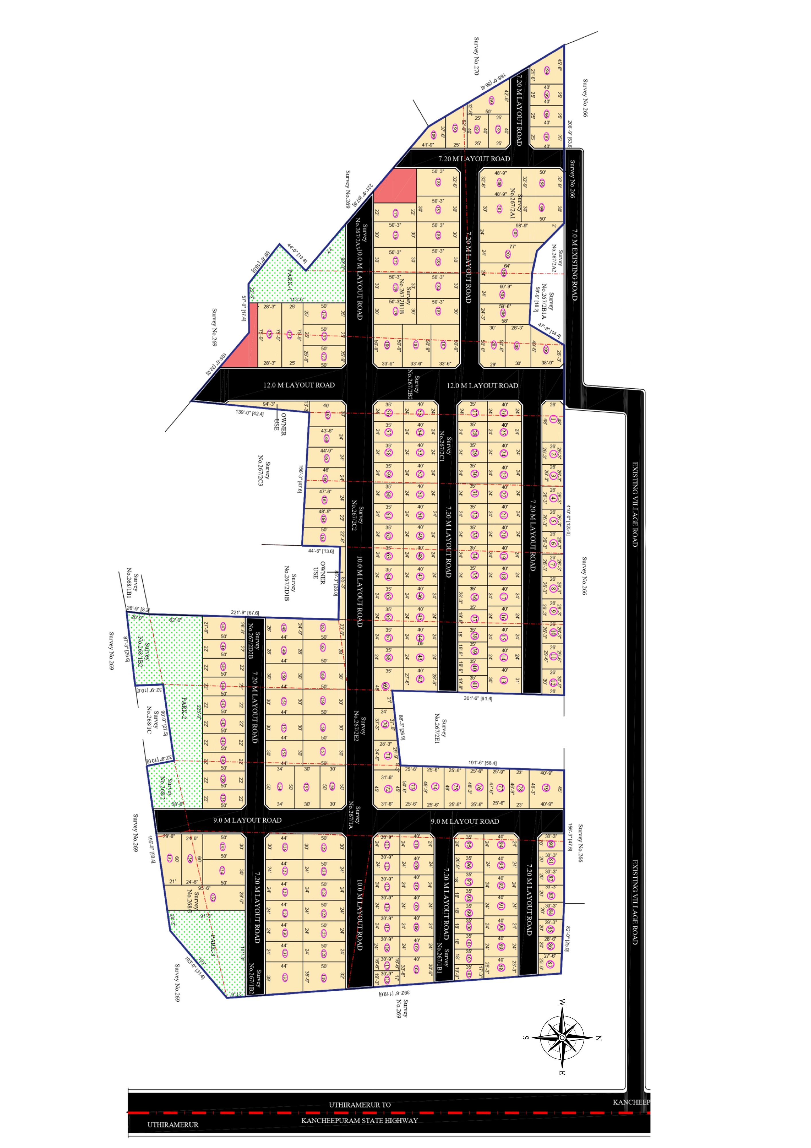 Sri Balaji Avenue — DTCP Approved Site Layout Plan